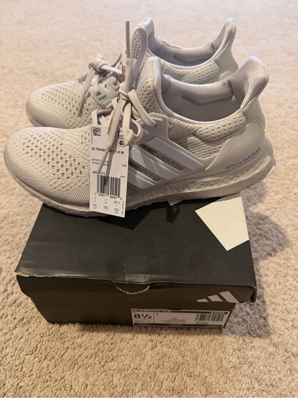 Adidas Ultraboost 1.0 Women’s Size 8.5 Gray JH9211 New With Box